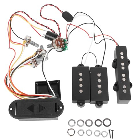 AOWINHIT Elektro -Bass -Pickup Superior Audio Output Preamp für Gitarristen Aller Ebenen Kunststoff und Metall, Ausgezeichnete Audioausgang Elektrische Bass Vorverstärker Schaltung