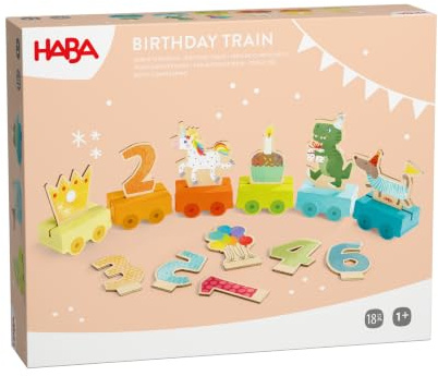 HABA Träfödelsedagståg – barnfödelsedagsdekoration för 1–6 år