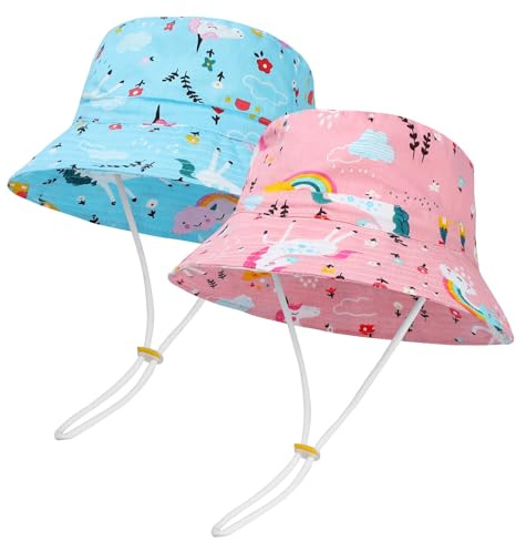MASOCIO Sombrero de Sol para Bebé Niños Verano Gorro de ala Ancha Protección Solar Ajustable para Exteriores Playa