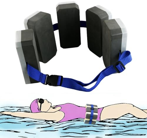 Schwimmgürtel, Verstellbare Schwimmhilfe mit 5 Blockelementen & Sicherheitsverschluss, Schwimmtrainer geeignet für 14-40 kg, Schwimmgurt für Anfänger, Ideal für Pool, See & Urlaub