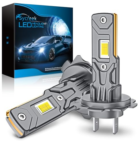 Sycreek H7 LED Lampadine Auto 26000LM 6000K Bianco Freddo, Senza Ventola Super Luminoso, 1:1 Plug & Play, Canbus No Errore 98%, Luci Auto H7 LED Lunga Durata, Sostituzione Alogene