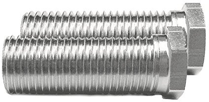 2x Keenberk Hohl-Schraube kurz, Länge 25 mm für Siebkorbventile M12 x 1,5 mm - universell passend für 1,5 und 3,5 Zoll Ventil-Abläufe
