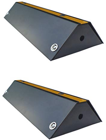 SNS SAFETY LTD Fermaruota per Parcheggi e Garage, in Acciaio, Profilo Basso, Nero e Giallo, 42x16x7 cm (Pacco da 2)
