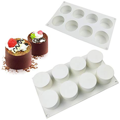 Dubens 8 hål cylinder mousse-kakform silikon bakformar rund brödform för tårta – 3D bakform gör-det-själv dessertform
