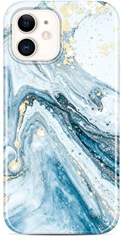 JIAXIUFEN iPhone 12 Mini Hülle Handyhülle TPU Silikon Schutzhülle Handytasche Handy Hülle für iPhone 12 mini 5.4 - Marmor Blue