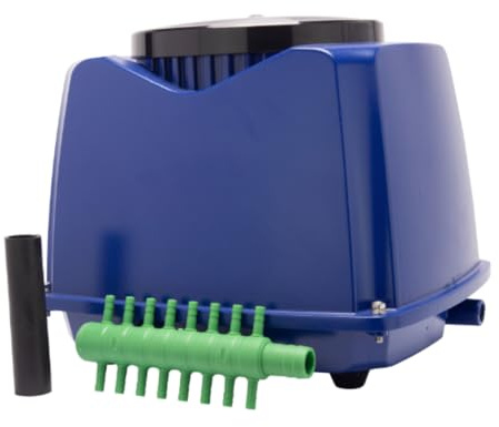 AllPondSolutions Pond Air Pump, Garden Outdoor, 16 Outlets Ultra Quiet Oxygen Pump, for Large Koi Ponds up to 50000L – Includes Outlet Adaptor. Low Power 90w