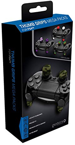 Gioteck TGMP - Thumb Grips for PS4 - Megapack Protection/Caps/Caps for Joystick Playstation 4 - Non-Slip - Aid to Sight - PS4 Controller Protector (Pack of 4)