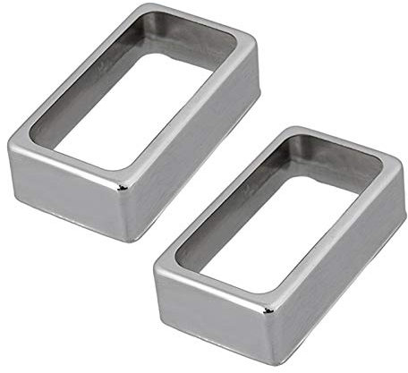 S-TROUBLE Set mit 2 offenen Humbucker-Tonabnehmerabdeckungen für E-Gitarre - Nickel