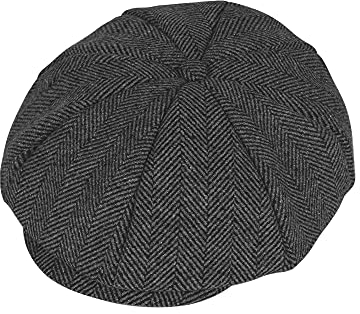 Faletony Herren Schiebermütze Flatcap Schirmmütze Tellermütze Schlägermütze 8 Panel Peaky Fischgräten Tweed Retro Schiebermütze Barett Cap Gatsby Newsboy Cap