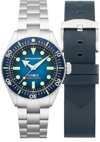 Spinnaker Herren 40mm Spence Automatik Indigo Blue Uhr mit massivem Edelstahlarmband SP-5097-22