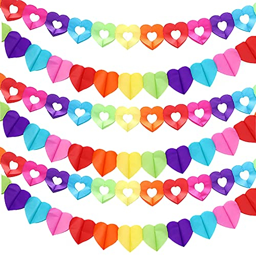 Bunte Regenbogen-Herz-Banner, Party-Dekorationen, Regenbogen-Papiergirlande, Luftschlangen für Einhorn, Geburtstag, Cartoon, Fiesta, Stolz, Gay, Verlobung, Jungen, Mädchen, Kinder, Party, Hof,