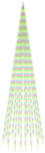 vidaXL LED Weihnachtsbaum für Fahnenmast Tannenbaum Lichterbaum Weihnachtsdeko Beleuchtung Außen Beleuchtet Lichterkette Mehrfarbig 1134 LEDs 800cm