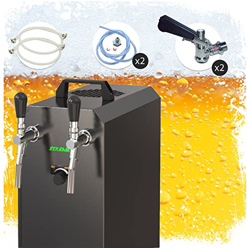 ich-zapfe Ensemble Complet - Tireuse à bière avec Pompe à Membrane - Stream 50/K, Machine à bière, 2 Lignes, 55 litres/Heure, Professionnel Black Edition, KEG:KeyKeg, KEG 2:Adaptateur 5 litres
