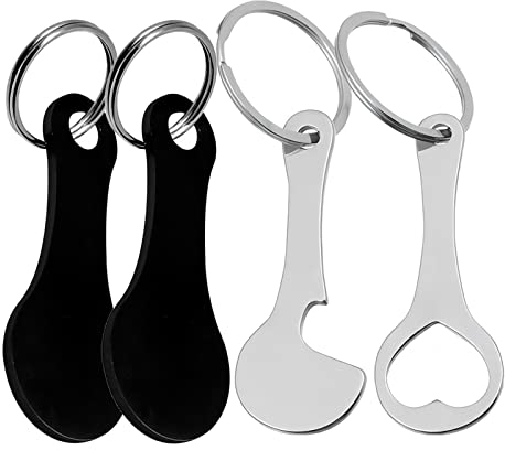 Skyzone 4 Pezzi Gettone per Carrello della Spesa, Portachiavi Portatile Accessori Decorativi per Trolley Carrello della Spesa Carrello del Supermercato Chiave Chiave di Rilascio del Carrello