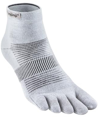 Injinji Tåstrumpor Run herr, lätta, mini, crew, ylle, Grått, Large