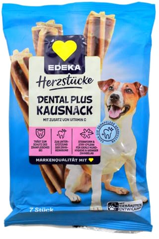 Herzstücke Dental Plus Kausnack für Hunde, 18er Pack (18 x 210g)