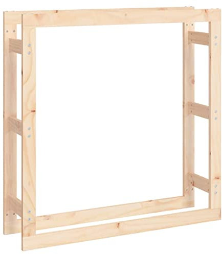 XIAOGUANG Kaminholzregal, Holzunterstand, Holzstapelhilfe, Aufbewahrung Holz, Holzregal, Brennholzregal Außen, Kaminholz Aufbewahrung, 100x25x100 cm Massivholz Kiefer