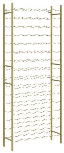 vidaXL Weinregal für 96 Flaschen Flaschenregal Flaschenständer Metallregal Regal Weinständer Weinflaschenhalter Weinschrank Golden Metall