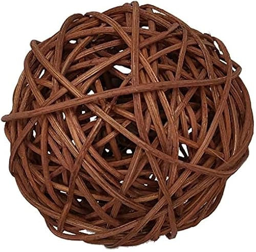 OCENCO 3 bolas de ratán de mimbre de Navidad de 10 cm, bolas decorativas grandes, centro de mesa, decoración de boda, fiesta, hogar, habitación, relleno de jarrón