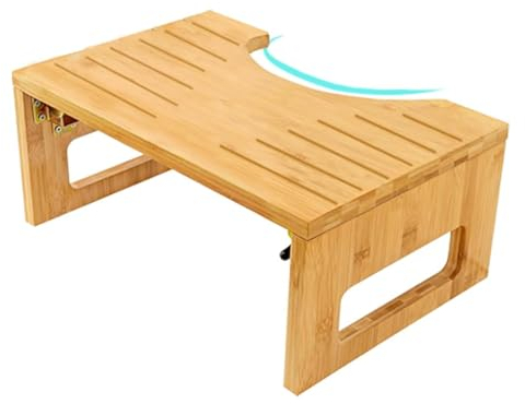 Toilettenhocker Klappbar Erwachsene, 100% Holz Klohocker, Toiletten Hocker Erwachsene, Tritthocker, Wc Hocker Erwachsene, Bambus Hocker Toilette für Kinder und Erwachsene (EIN Jahr Garantie)
