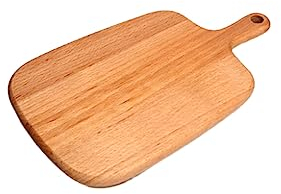 EIOLWJIEO Planche à découper en hêtre Planche à trancher Pain Plateau à Fruits Assiette Alimentaire à Suspendre Outils de Cuisine Accessoires avec poignée, Hêtre/26.5 * 16 * 1.5 cm