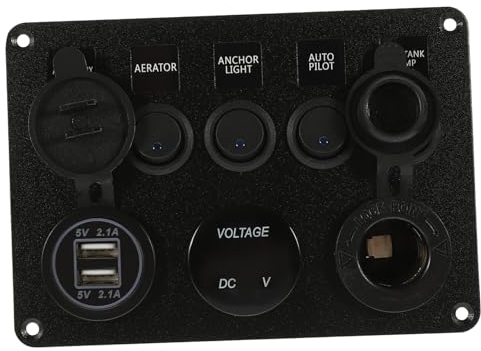 5-tasten Schalttafel mit Voltmeter, 12v/20a, Kunststoff