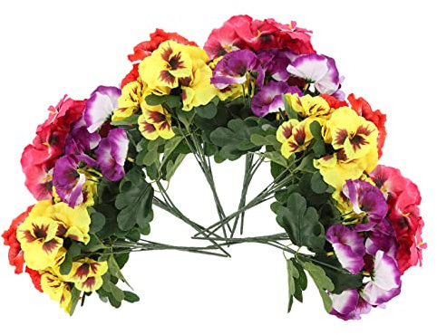 BIUDECO 12 Künstliche Blumensträuße Seidenblumen Satz Langlebige Kunstblumen Naturnahe Deko für Zuhause Hochzeit und Party UV Beständig und Pflegeleicht