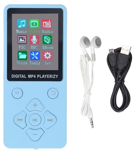 32-GB-Musik-Player, MP3- und MP4-Player mit Bluetooth 5.0 und 1,8-Zoll-Farbbildschirm, Digitaler Audio-Player, HiFi-Sound-Musik-Player, Erstklassiges Audioerlebnis für (Blue)