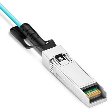 opteec® - 1,5M - Câble Fibre Optique Actif OM3 SFP+ à SFP+ AOC 10Gbit/s Renforcé - Rallonge/Jarretière Blindée - Compatible avec Freebox Ultra et Switch SFP 10G AOC - Garantie 10 Ans (Aqua, 1,5M)