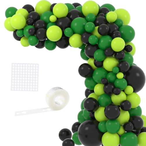 CEUQIESO Grn Schwarz Ballon Girlande Bogen Kit - 122 Stck Ballons (Grn, Schwarz, Lime Green) fr Video-Gaming-Thema Geburtstag, Hochzeit, Braut Dusche, Graduierungen, Party Dekorationen