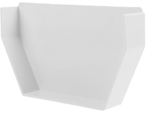 Tofficu Tappo Terminale e Protezione della Grondaia per Pvc Bianco per Grondaia senza Perdite D'acqua Installazione Facile per Uso Esterno