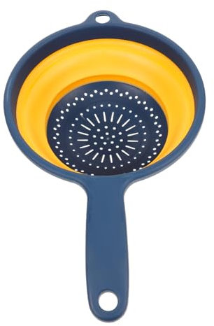 CHICAMPERA 1pezzi Cesto Scolapasta Pieghevole Compatto Con Manico Ergonomico Per Frutta e Verdura Da Cucina Resistente Al Calore Con Drenanti Rapidi Per Lavaggio e Scolatura Domestica