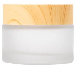 10 pièces/lot 5/10/15/30/50g Pot en verre dépoli soins de la peau pots de crème for les yeux Pot bouteille rechargeable récipient cosmétique avec couvercle en Grain de bois(30g)
