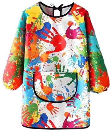 Malkittel Schule 1. Klasse,Malkittel Kinder 7-12 Jahre,Malschürze Malerkittel Mädchen,für Schürze Kind Wasserdicht,ab Junge Bastelschürze,Malen Apron Geschenke,Basteln Mit Malschürze (Orange)