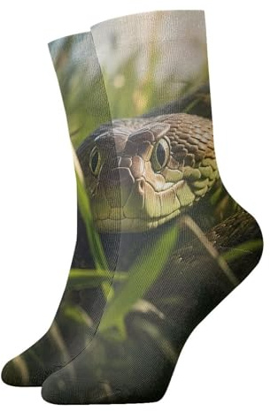 BLWSLC Calcetines con estampado de serpiente, calcetines deportivos e informales para correr, adecuados para el hogar o actividades al aire libre