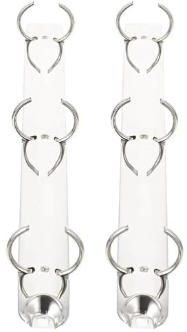 Bindningsringar, metallpärm för lösa blad A4 metallhålslag med 3 hål, lösa bladringar, silver, 10-pack