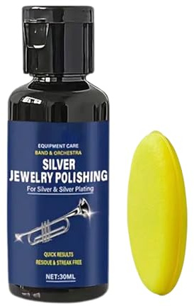 Pâte à polir pour instrument argenté avec éponge, dissolvant et nettoyant pour bagues, montres, colliers, bijoux, saxophone, clarinette