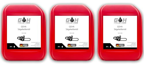 Sägekettenöl VG 100 | 60 L | Hochwertiges Kettenöl für Motorsägen | Starke Haftung & Verschleißschutz | kompatibel mit Stihl, Husqvarna, Makita & Dolmar | Profi Kettensägenöl | GEHA