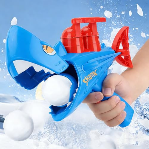 Palla di neve, pistola lanciatore di neve, giocattolo per bambini (blu)