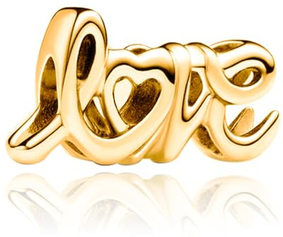 Rimgoris Gold überzogenes 925 Sterling Silber Charm, passend für DIY Armbänder, Funkelnder Anhänger mit Zirkonia, Für Frauen, Handgemachter Schmuck