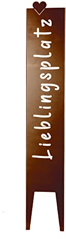 UNUS Gartenstecker Lieblingsplatz, Gartenstecker Rost, 115x19,5 cm, Deko outdoor, Gartendeko für draußen, wetterfest