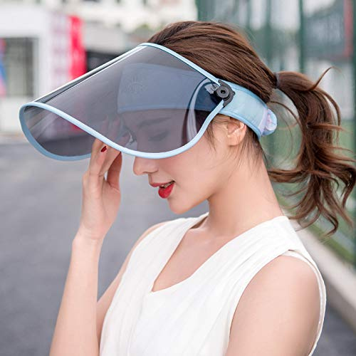 Casquette Visière Femme Chapeau de Soleil Eté Anti-UV Réglable Chapeau Pare-Soleil Large Bord Lentille de Protection UV UPF 50 Chapeau de Moto Vélo Cyclisme Visière de Golf Sport Extérieur
