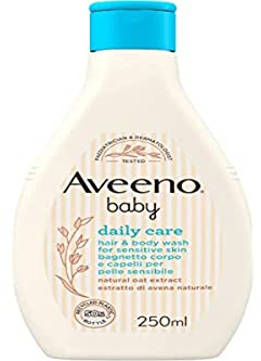 Aveeno Baby Daily Care Bagnetto Corpo e Capelli, Bagnoschiuma bambini per una detersione delicata della pelle sensibile, Bagnoschiuma neonato e shampoo bambini con Avena, 250 ml
