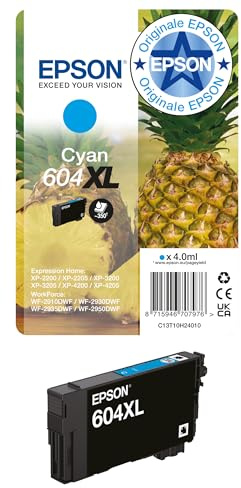 Epson Original 604XL Pineapple Singlepack Tintenpatrone | Cyan | 1x 4 ml | Original Tinte für optimale Ergebnisse