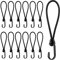 TaoTazon Spanngummi mit Haken 12 Stück, Expander mit Haken 20 cm, Multifunktional Hochbelastbare Planenspanner Gummispanner mit Haken für Stationäre Transportanhänger Banner Plakate Zelte (Schwarz)