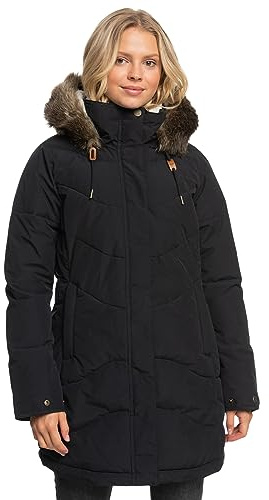 Roxy Ellie DryFlight Longline Veste de ski pour femme, Noir véritable., Large