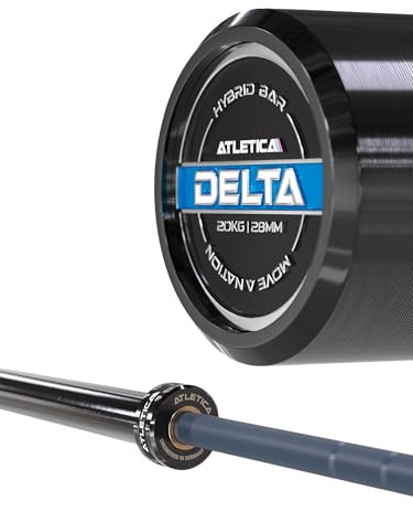 ATLETICA Langhantel | Delta | Dark Blue | Landhantelstange für Weightlifting, Powerlifting und Functional Training | 20 kg & 50 mm | IPF- & IWF-Markierungen | 1000 kg Belastbarkeit
