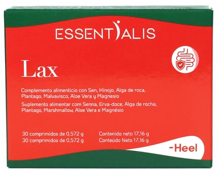Essentialis Lax – Con Sen, Hinojo, Magnesio, Plantago, Alga de Roca, Malvavisco y Aloe Vera - Facilita el Tránsito Intestinal y Alivia el Estreñimiento de Forma Natural – 30 Comprimidos veganos