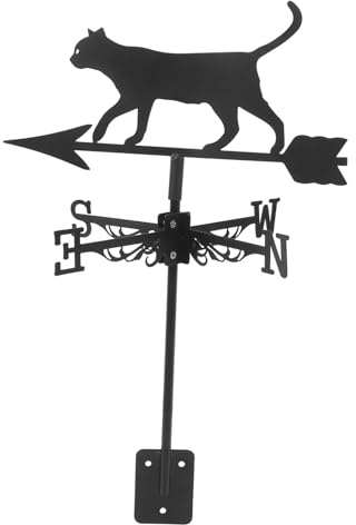 PRETYZOOM Veleta De Jardín Inoxidable Diseño De Gato Indicador De del Viento para Decoración Exterior Patios y