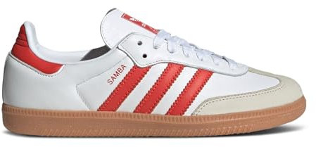 adidas Samba OG WMNS Schuhe, Cloud White/Solar Red/Off White, Größe 43, Cloud White/Solar Red/Off White, 42 EU